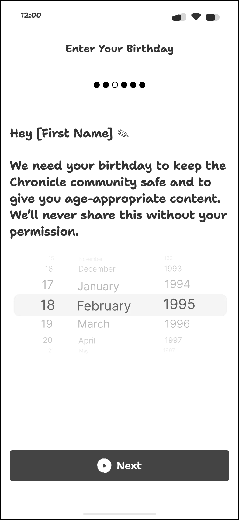 Enter your birthday